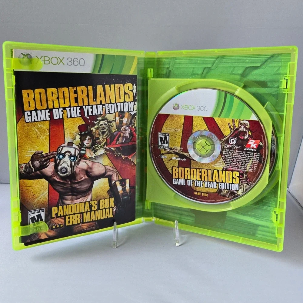 Borderlands Game of the Year GOTY - Xbox 360 - CIB - 2 Discs‎ Manual Poster